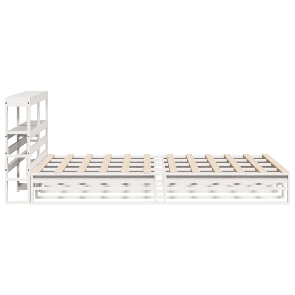 Bed Frame without Mattress White 120x190 cm Small Double Solid Wood Pine